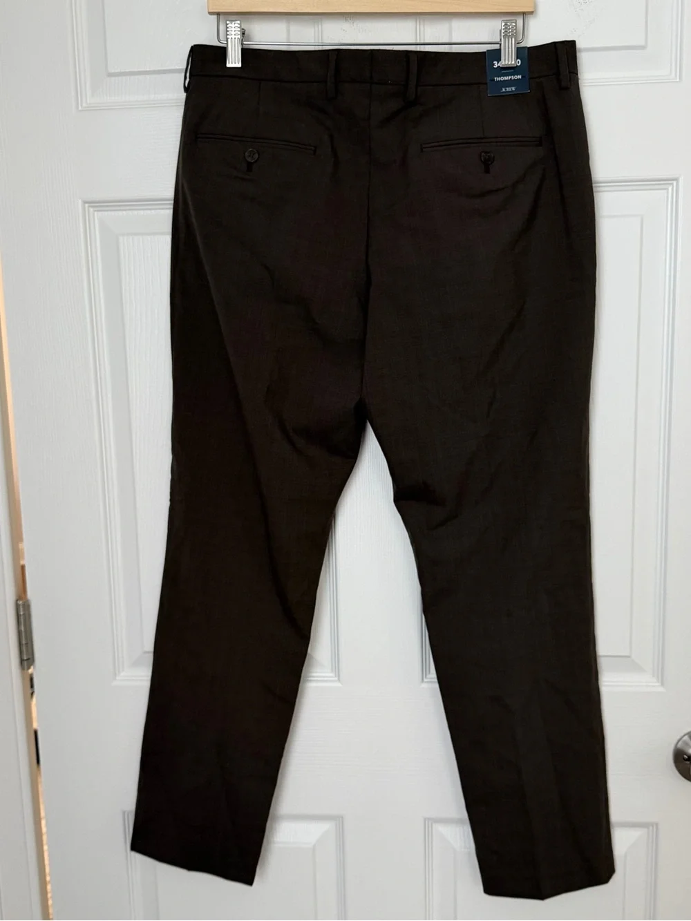 J. Crew Men's Dark Brown Dress Trousers Wool Blend